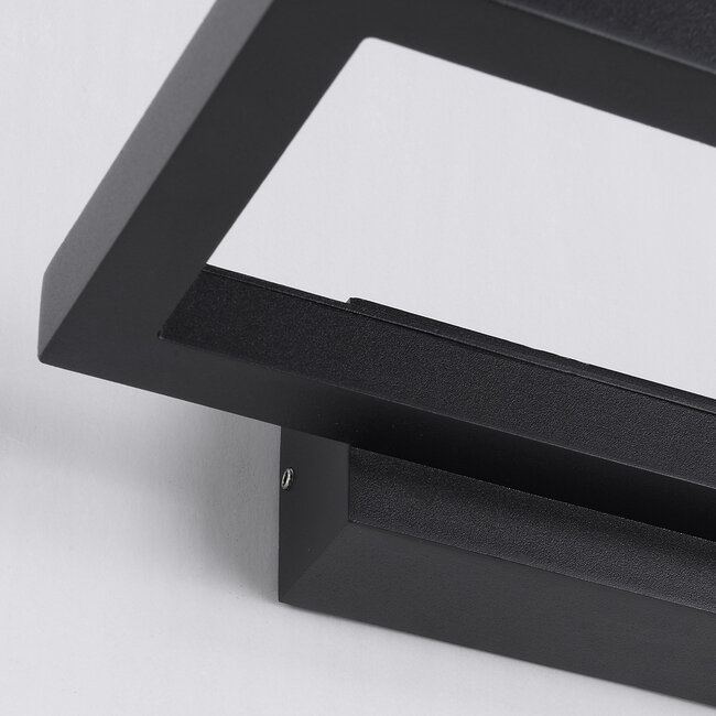 Designer outdoor wall light Isa - matt black with integrated LED
