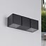 2-light designer outdoor wall light Preston - black with integrated LED