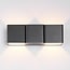 2-light designer outdoor wall light Preston - black with integrated LED