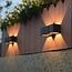 2-light designer outdoor wall light Preston - black with integrated LED