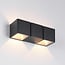 2-light designer outdoor wall light Preston - black with integrated LED