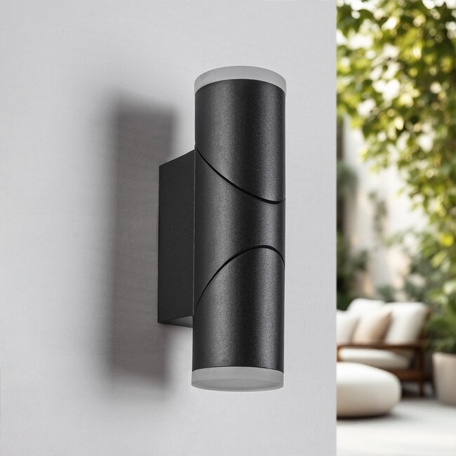 Adjustable round outdoor wall light Tess - Black