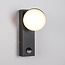 Industrial outdoor wall light Sil with sensor - black integrated LED