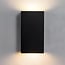 2-light outdoor wall light Cole - black with integrated LED