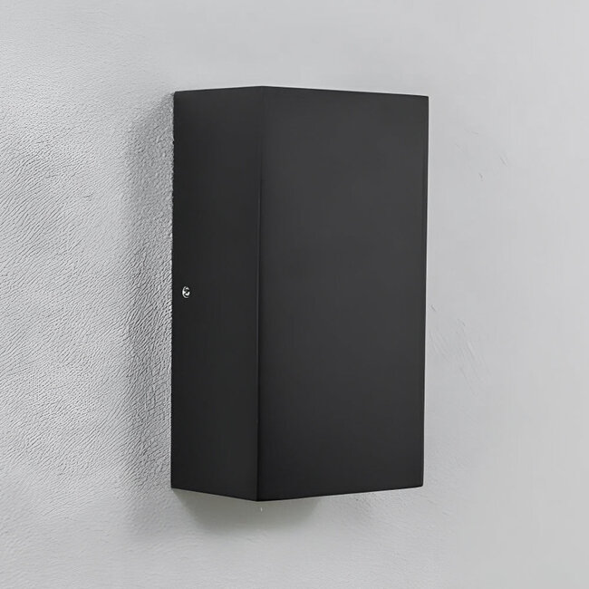 2-light outdoor wall light Cole - black with integrated LED