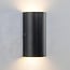2-light outdoor wall light Lila - black with integrated LED