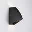 Designer 2-light outdoor wall light Romy - black with integrated LED