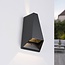Designer outdoor wall light Quinn - black with integrated LED