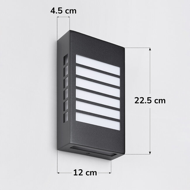 Outdoor wall light Pearlie - black with integrated LED