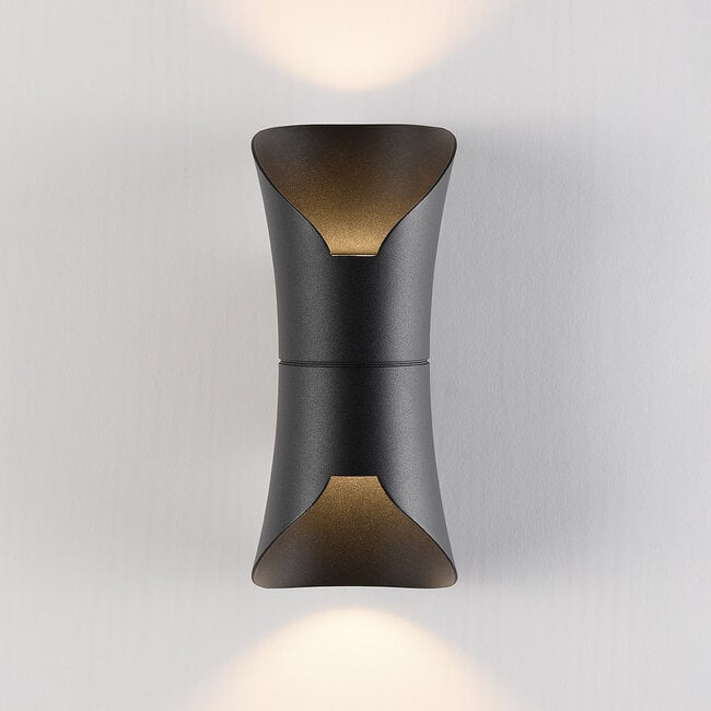 Design outdoor wall light Olympus - black with integrated LED