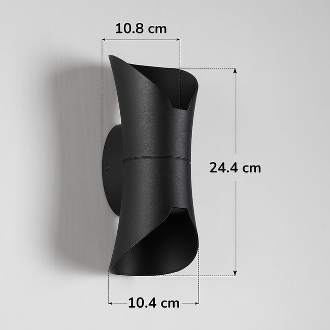 Design outdoor wall light Olympus - black with integrated LED