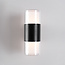 Round 2-light outdoor wall light Emmy - black with integrated LED