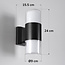 Round 2-light outdoor wall light Emmy - black with integrated LED