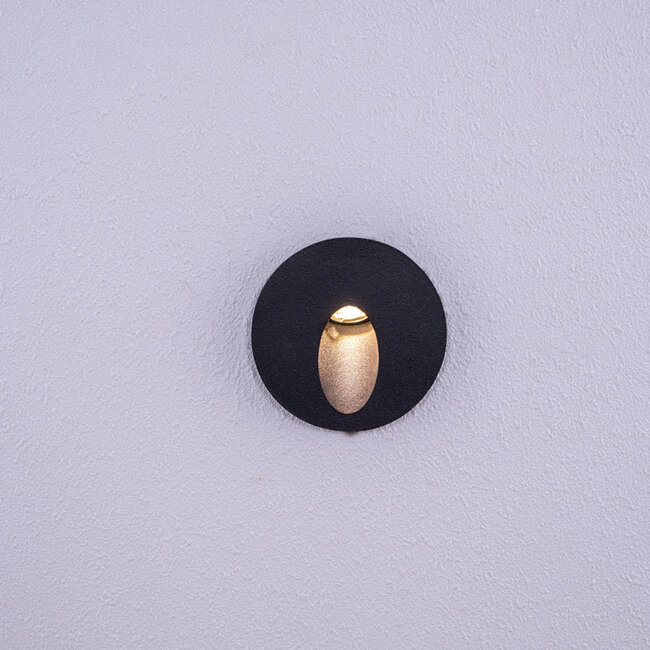 Merlin recessed outdoor wall light - Black
