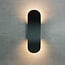 Designer outdoor wall light Stormy with integrated LED - black
