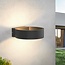 Round outdoor wall light Misty - black with integrated LED