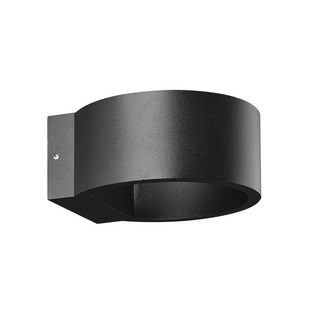 Modern outdoor wall lamp, round, Misty - Black