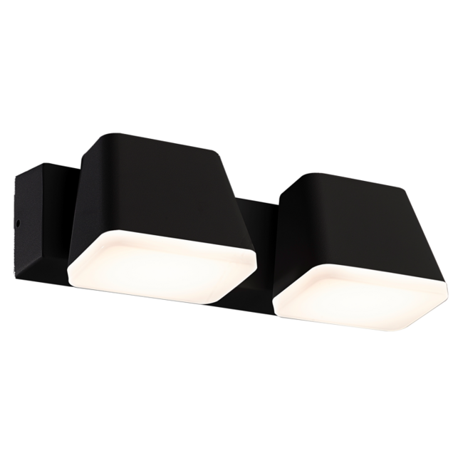 Industrial wall lamp Freddy 2-light - Black