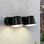 2-light outdoor wall light Marley - black, adjustable