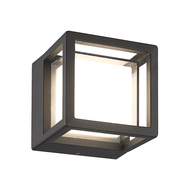 Square outdoor wall light Miles - black