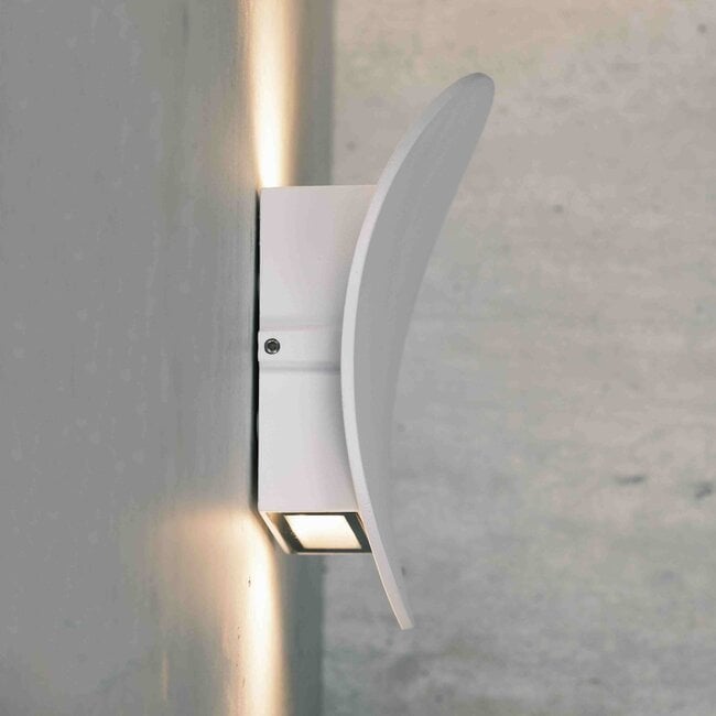 Designer outdoor wall light Ozzy - white with integrated LED