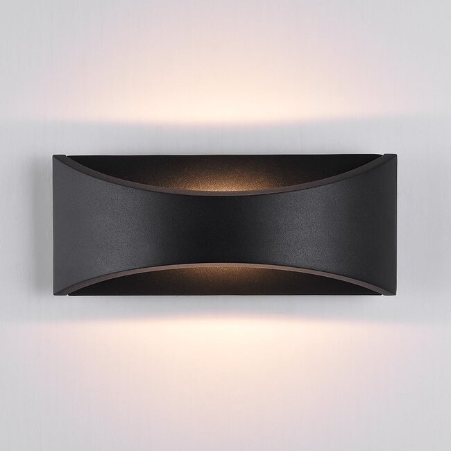 Industrial outdoor wall light Bremen - black with integrated LED