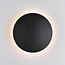 Round outdoor wall light Lune - black with integrated LED