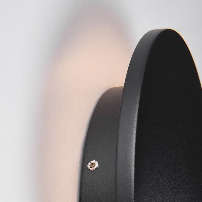 Round outdoor wall lamp Lune - Black