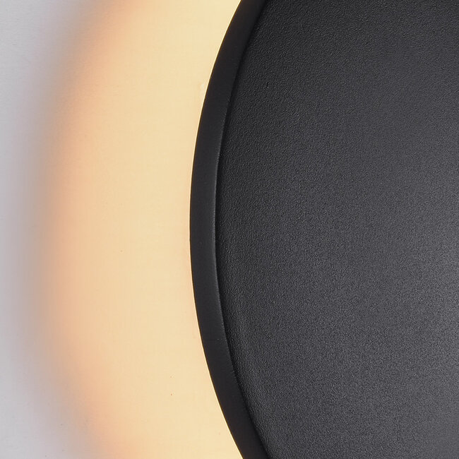 Round outdoor wall lamp Lune - Black