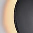 Round outdoor wall light Lune - black with integrated LED