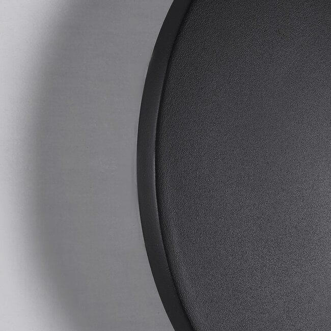 Round outdoor wall light Lune - black with integrated LED
