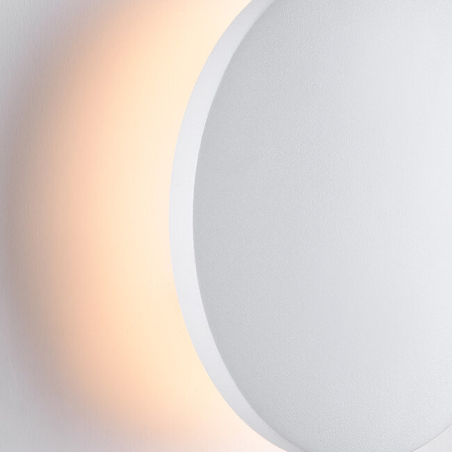 Round outdoor wall lamp Moon - White