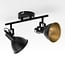 2-light designer ceiling spotlight Alexandria in black and gold