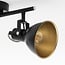 2-light designer ceiling spotlight Alexandria in black and gold