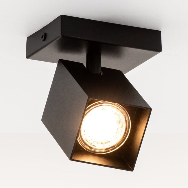 Industrial ceiling spotlight Ari - matt black, adjustable