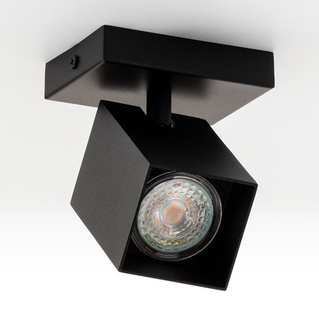 Industrial ceiling spotlight Ari - matt black, adjustable