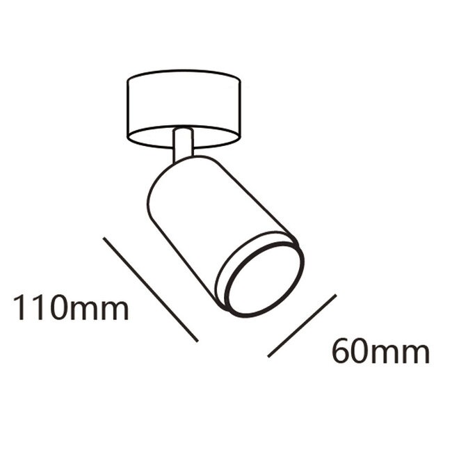 Modern matt black ceiling spot - Kay