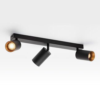 Modern ceiling light Nina - black and gold 3-light