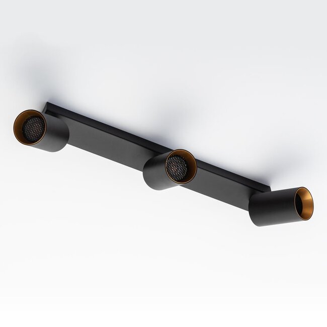 Modern ceiling light Nina - black and gold 3-light