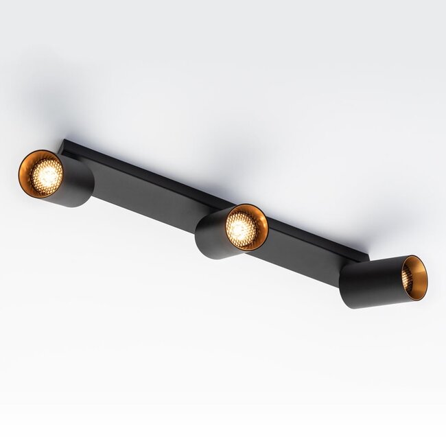Modern ceiling light Nina - black and gold 3-light