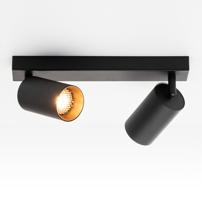 Modern ceiling lamp black with gold - Nia