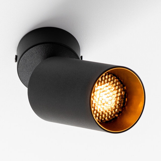 Modern ceiling spotlight black with gold - Nala