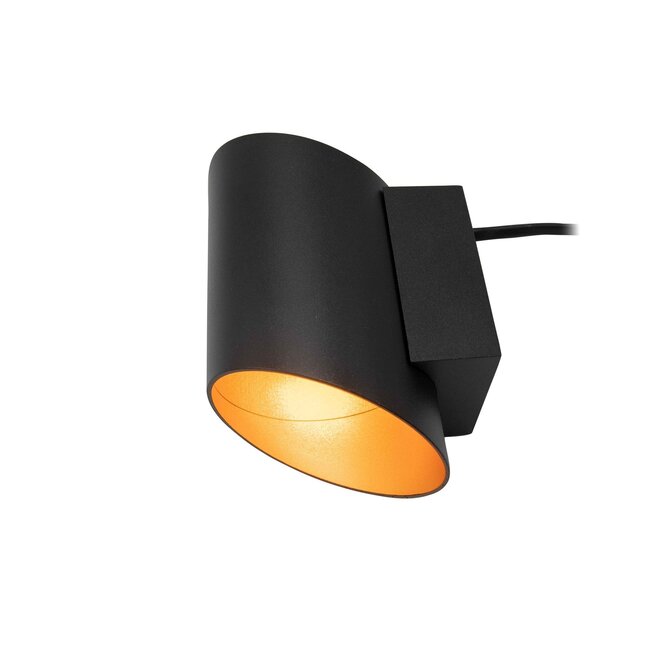 Modern wall lamp black with gold - Lee
