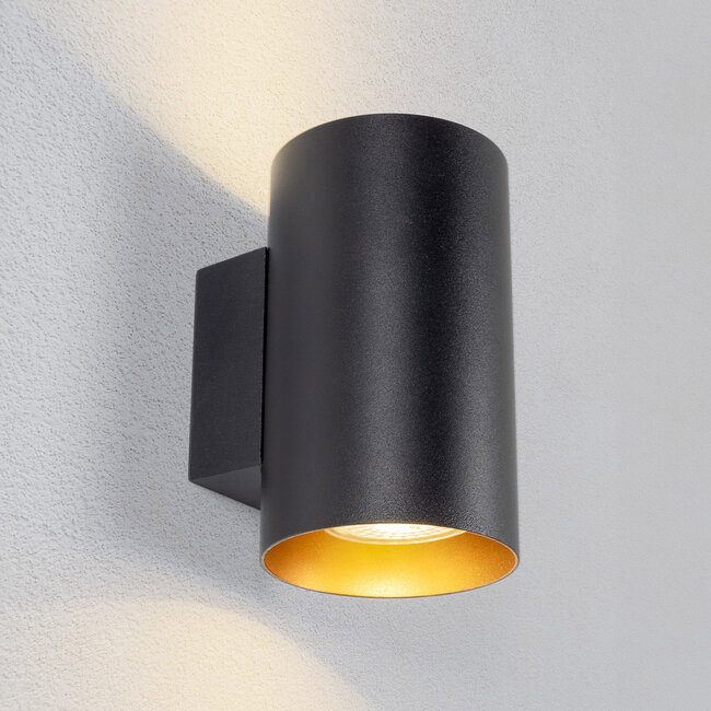 Modern wall lamp Meg in black with gold interior