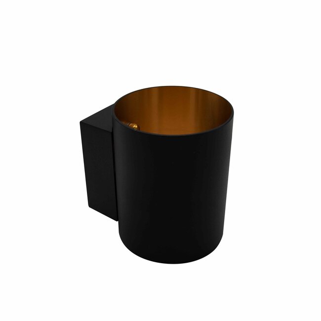 Modern wall lamp black with gold interior - Jen