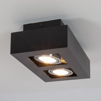 Luxurious 2-light black surface mounted spot - Benny