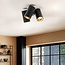 Gus designer 3-light surface-mounted spotlight in black