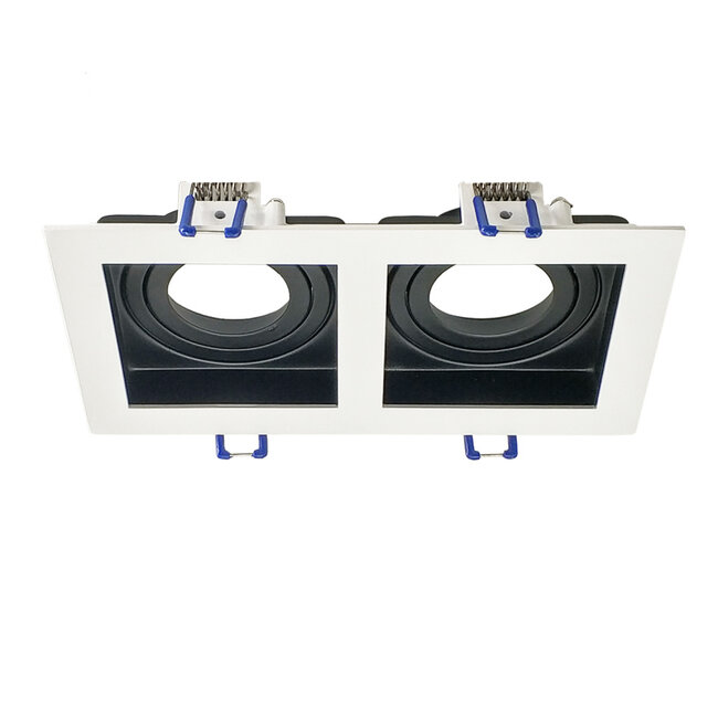 Modern tiltable downlight 2-light black with white - Eli