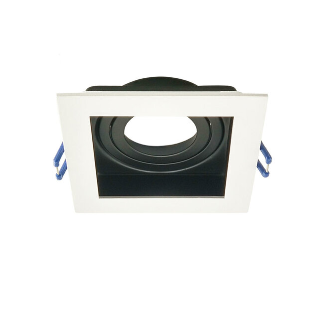 Modern tiltable recessed spotlight black with white - Ace