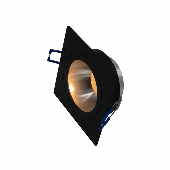 Black square recessed spotlight Lux